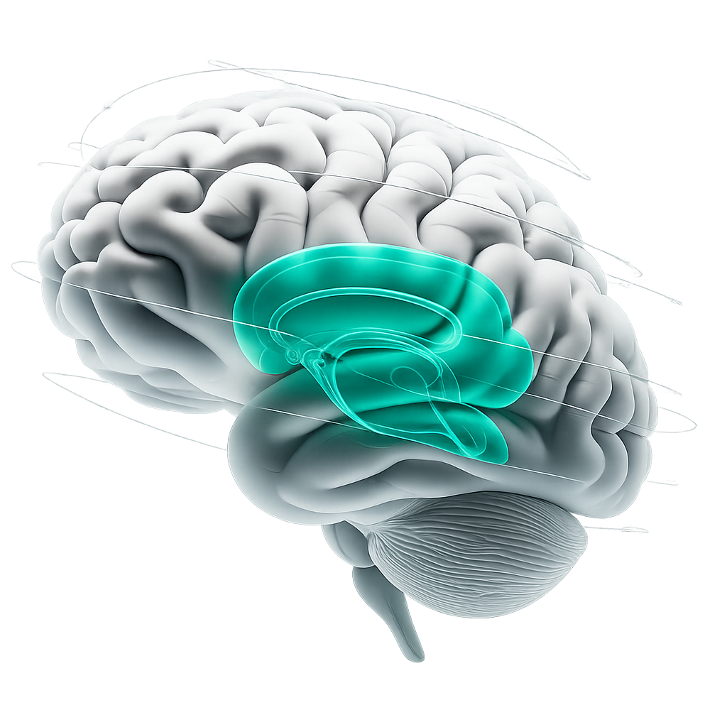 3D Brain with glowing hippocampus